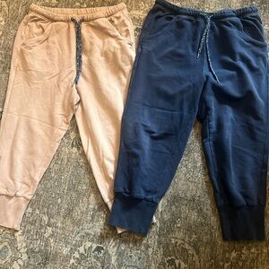 FP Movement Pink & Navy Counterpunch Cropped Jogger Pants Small